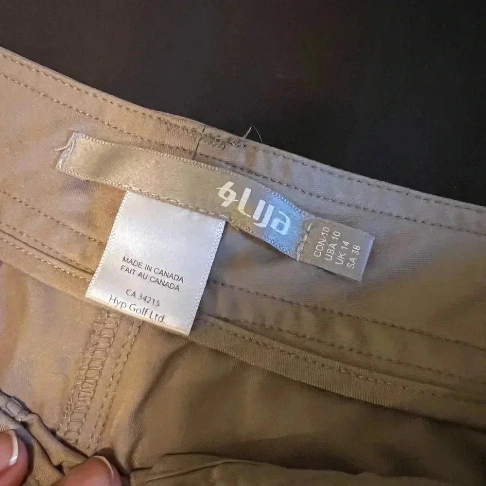 Lija Bermuda golf shorts, tan, size 10 - Picture 2 of 5